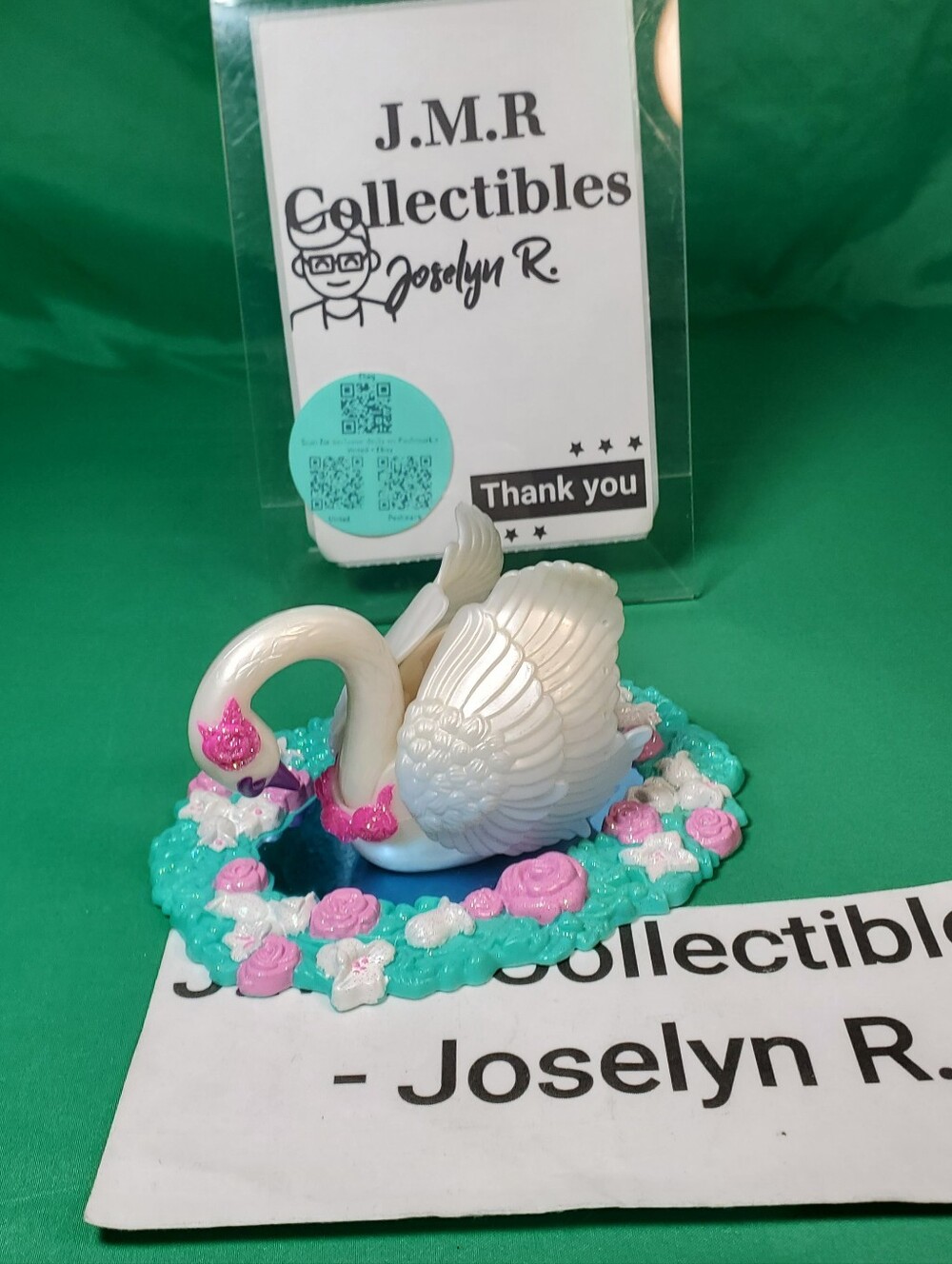 1993 Kenner Fairy Winkles Magic Mirror Swan & Floral Pond Base (Incomplete Set)